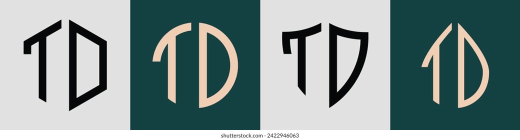 paquete vectorial de diseño de logotipo de letra inicial moderno TD. Será adecuado para qué empresa o nombre de marca inician esas iniciales.
