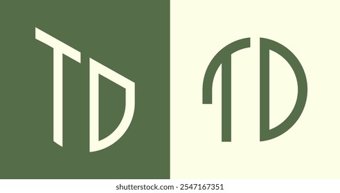 TD modernes Anfangsbuchstaben-Logo-Design-Vektorbündel. Es wird geeignet sein, für welches Unternehmen oder Markenname diese anfänglichen beginnen.