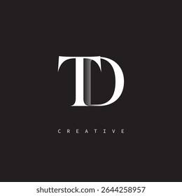 TD Monogram Logo Minimal Elegant Letter mark for Luxury, Fashion   Creative Brands	

