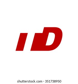 TD negative space letter logo red