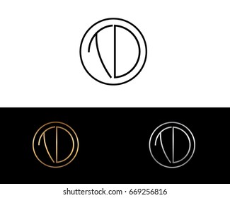 TD round circle shape initial letter logo