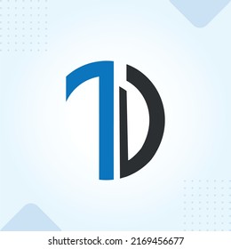 TD round modern creative premium logo design vector template