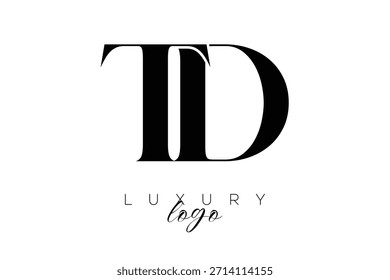 TD Serif Letter Monogram Typography Logo for Elegant Premium Branding Identity