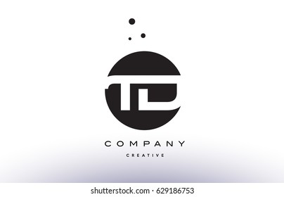 TD T D alphabet company letter logo design vector icon template simple black white circle dot dots creative abstract