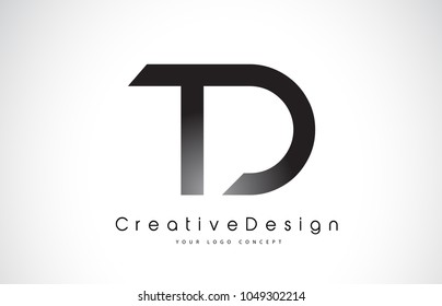 TD T D Letter Logo Design in Black Colors. Creative Modern Letters Vector Icon Logo Illustration.