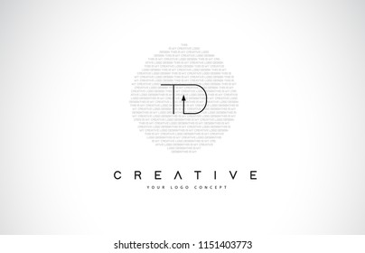 TD T D Logo Design with Black and White Creative Icon Text Letter Vector.