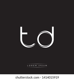 td t d Logo Initial Letter Split Lowercase Modern Monogram