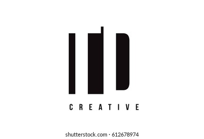 TD T D White Letter Logo Design with Black Square Vector Illustration Template.
