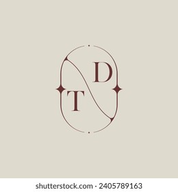 TD wedding classic in elegant monogram with high quality professional design that will print well