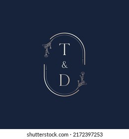 TD wedding initial logo letters in high quality professional design that will print well across any print media