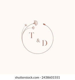 TD wedding monogram logo designideas as inspiration