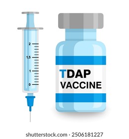 Vacuna TDAP contra el tétanos, la difteria y la tos ferina Ilustración vectorial