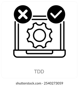 TDD y concepto de icono de tecnología