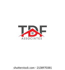 Plantilla de diseño de logotipo inmobiliario de letras TDF 