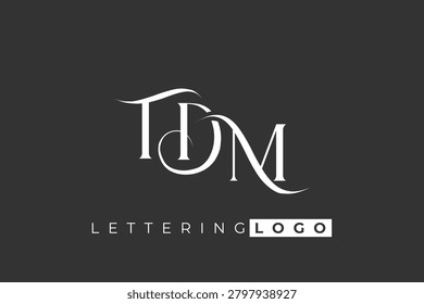 TDM Elegant Monogram Logo Design With Decorative Lettering. Elegant Monogram Logo Design with Decorative Elements and Typography