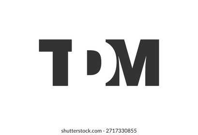 TDM logo design. Initial letter T D M bold font style for tech startups, consulting, corporate branding. Creative company name, headlines typography identity, trendy logotype. Vector illustration.