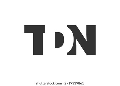 TDN logo design. Initial letter T D N bold font style for tech startups, consulting, corporate branding. Creative company name, headlines typography identity, trendy logotype. Vector illustration.