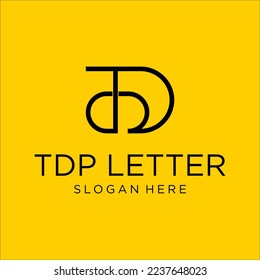 Vector de diseño de logotipo de monograma de letras TDP