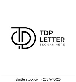 TDP letter monogram logo design vector