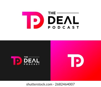TDP Monogramm Brief Design Logo und Podcast Bildung Geschäft.