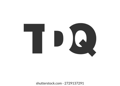 Diseño del logotipo de TDQ. Letra inicial T D Q estilo de letra en negrita para startups tecnológicas, consultoría, marca corporativa. Nombre creativo de la empresa, titulares de la tipografía, identidad, logotipo de moda. Ilustración vectorial.