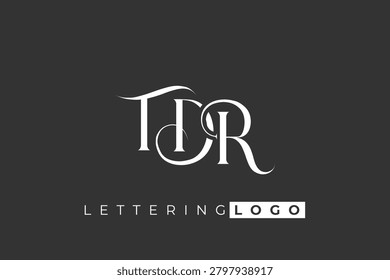 TDR Elegant Monogram Logo Design With Decorative Lettering. Elegant Monogram Logo Design with Decorative Elements and Typography