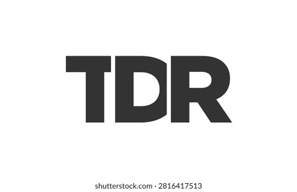 TDR logo design template with strong and modern bold text. Initial based vector logotype featuring simple and minimal typography. Trendy company identity ideal for businesses brand presence.