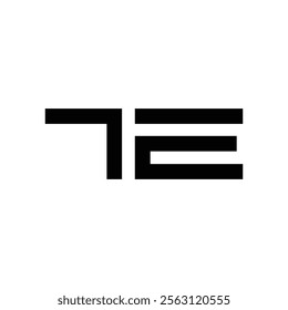 te abstract alphabet font initial simple vector logo design