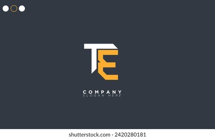  TE Alphabet Buchstaben Initial Monogram Logo ET, T und E