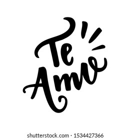 Te amo! I love you! Brazilian hand Lettering I Love You, Vetorial Lettering. Brazilian Lettering Vector. 