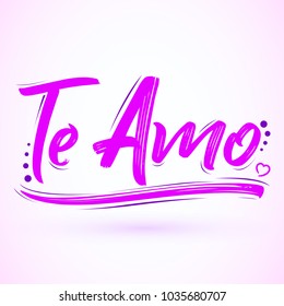 Te Amo, I love you spanish text, vector lettering design