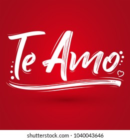 Te Amo, I love you spanish text, vector lettering design