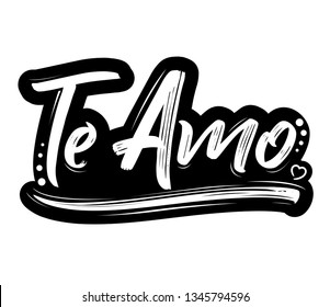 Te Amo, I Love You spanish text, Vector Lettering design