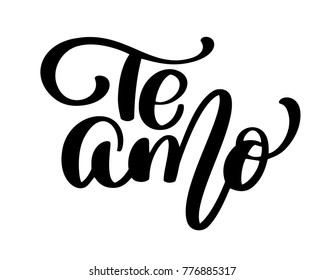 Te Amo Love You Spanish Text Stock Vector (Royalty Free) 776885317 ...