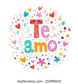 Te Amo - spanish I love you lettering romantic design