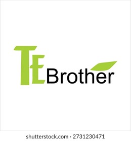TE BROTHER grüner Textvektor, modernes Business Logo Design.