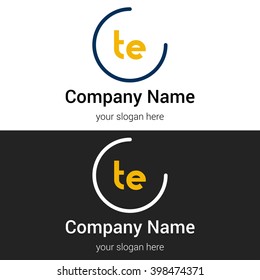 TE business logo icon design template elements. Vector color sign.