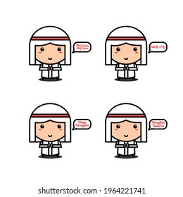te character of arabic man,cute style for t shirt, sticker, logo element