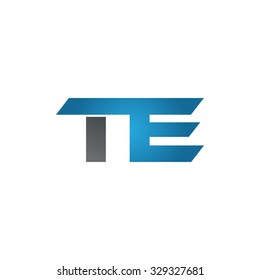 TE company linked letter logo blue