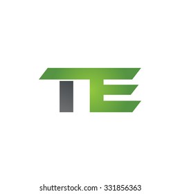 TE company linked letter logo green