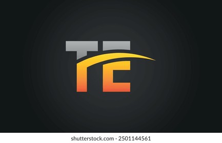 TE creative and modern letter logo design. TE logo design vector in black background.