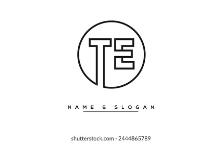 TE, ET Abstract Letters Logo Monogram