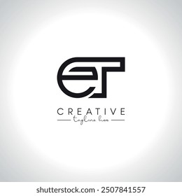 TE ET Alphabet Letters Monogram Logo Design. Initial Vector Symbol.