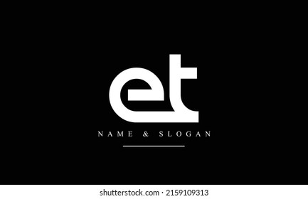 TE, ET, T, E abstract letters logo monogram