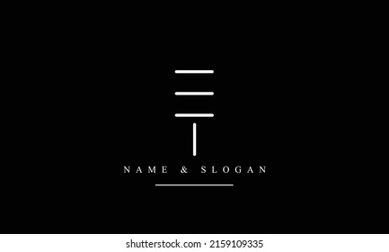 TE, ET, T, E abstract letters logo monogram