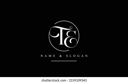 TE, ET, T, E abstract letters logo monogram