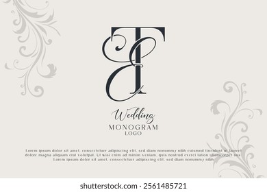 TE ET wedding monogram logo