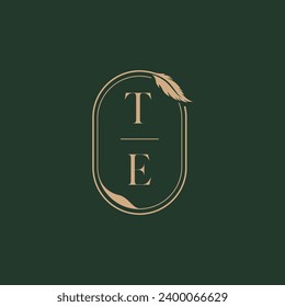 TE feather concept wedding monogram logo design ideas as inspiration