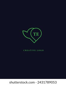 TE green logo Design. TE Vector logo design for business.