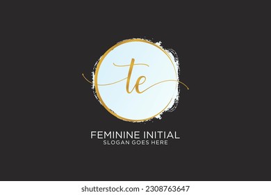 Logotipo de escritura a mano con plantilla de círculo, firma vectorial, boda, moda, floral y botánica con plantilla creativa.